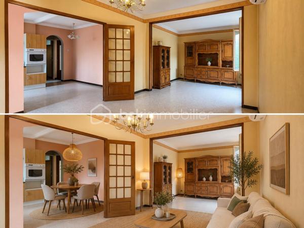 Située Route de Beaucaire à Nîmes, dans un renfoncement qui la préserve des nuisances de la circulation, cette maison traditionnelle de plain-pied d'environ 83 m² offre un cadre de vie agréable, à proximité immédiate des commerces, des écoles et de toutes les commodités.

Implantée sur un terrain arboré de 439 m², sans vis-à-vis, elle séduira les amateurs de rénovation souhaitant créer un intérieur à leur image.

La maison se compose de :

Une cuisine indépendante,
Un vaste salon-séjour lumineux,
Deux chambres,
Une salle de bains,
Un WC indépendant.

À l'extérieur, vous profiterez d'une agréable terrasse donnant sur un jardin verdoyant, d'un garage attenant aménagé, d'un abri de jardin ainsi que d'un forage, un véritable atout pour l'entretien des espaces extérieurs.

Côté équipements, la maison dispose de :

Menuiseries bois avec double vitrage,
Climatisation dans le séjour ainsi que dans une chambre.

Des travaux de rénovation sont à prévoir, permettant de moderniser les prestations et de révéler tout le potentiel de cette construction traditionnelle, reconnue pour sa solidité.

Son implantation en retrait de la route, son jardin arboré sans vis-à-vis, ses dépendances et sa proximité avec toutes les commodités en font une belle opportunité, que ce soit pour une résidence principale ou un investissement.

Une maison offrant de belles bases et un fort potentiel de valorisation après rénovation.

N'attendez plus pour venir la découvrir !