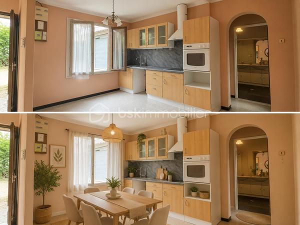 Située Route de Beaucaire à Nîmes, dans un renfoncement qui la préserve des nuisances de la circulation, cette maison traditionnelle de plain-pied d'environ 83 m² offre un cadre de vie agréable, à proximité immédiate des commerces, des écoles et de toutes les commodités.

Implantée sur un terrain arboré de 439 m², sans vis-à-vis, elle séduira les amateurs de rénovation souhaitant créer un intérieur à leur image.

La maison se compose de :

Une cuisine indépendante,
Un vaste salon-séjour lumineux,
Deux chambres,
Une salle de bains,
Un WC indépendant.

À l'extérieur, vous profiterez d'une agréable terrasse donnant sur un jardin verdoyant, d'un garage attenant aménagé, d'un abri de jardin ainsi que d'un forage, un véritable atout pour l'entretien des espaces extérieurs.

Côté équipements, la maison dispose de :

Menuiseries bois avec double vitrage,
Climatisation dans le séjour ainsi que dans une chambre.

Des travaux de rénovation sont à prévoir, permettant de moderniser les prestations et de révéler tout le potentiel de cette construction traditionnelle, reconnue pour sa solidité.

Son implantation en retrait de la route, son jardin arboré sans vis-à-vis, ses dépendances et sa proximité avec toutes les commodités en font une belle opportunité, que ce soit pour une résidence principale ou un investissement.

Une maison offrant de belles bases et un fort potentiel de valorisation après rénovation.

N'attendez plus pour venir la découvrir !