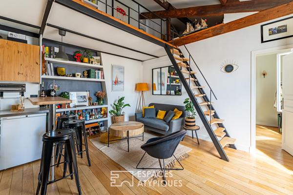 Duplex de charme au dernier étage, quartier Louise Michel / Anatole France