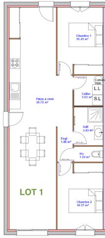 Maison
                                                                                                                                                                                                                                                                                                                        3 pièce(s)                                                                                                                                                                                                          2 chambre(s)                                                                                                                                                                                                          93.23  m²