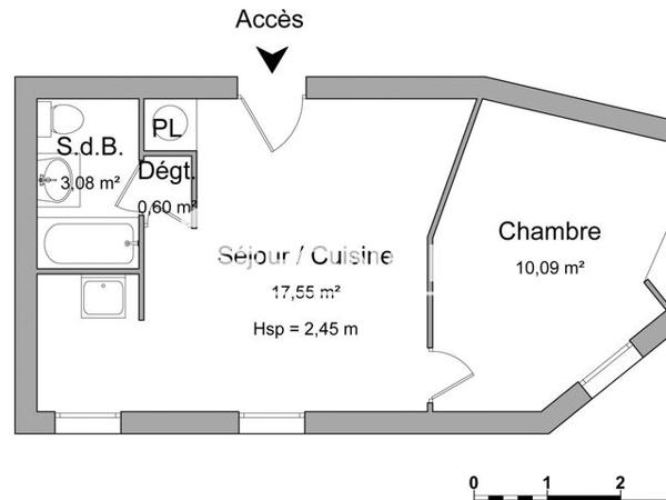 Location Appartement 2 pièces 31.32 m² - 17 BIS RUE BRIZEUX Saint Brieuc 22000
