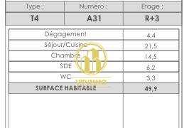 ARRAS APPARTEMENT DE 50 M2 T2 FRAIS DE NOTAIRE REDUITS