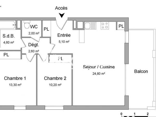 Location Appartement 3 pièces 62.6 m² - 275 RUE DU LAVOIR Ustaritz 64480