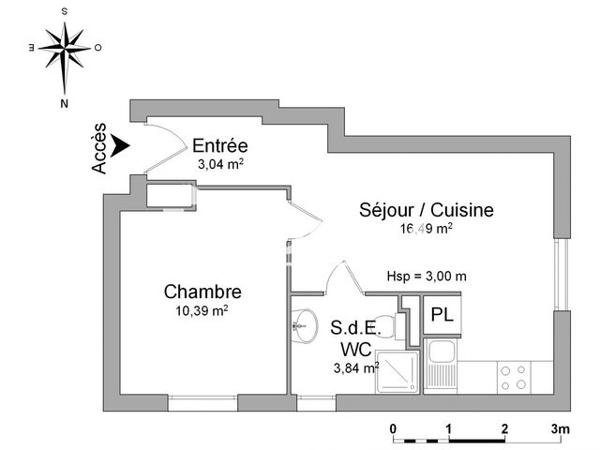 Location Appartement 2 pièces 33.76 m² - 6 RUE RAYMOND LEFEBVRE Sete 34200