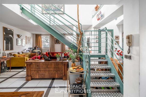 Maison au style industriel avec terrasse sur le toit à Maison Blanche