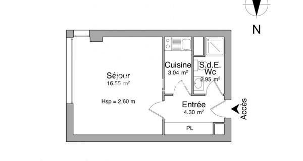 Location Studio 26.84 m² - Avignon 84000
