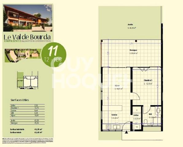 RARE A BOURDA - T2 NEUF