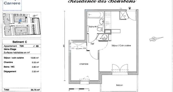 Location Appartement 2 pièces 35.53 m² - Vichy 03200