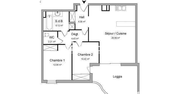 Location Appartement 3 pièces 69.29 m² - Toulon 83100