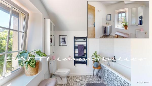 Demeure de 190 m2 habitables de 8 pièces, 5 chambres + cave sur un terrain clos de 1000 m2 sans vis-à-vis.