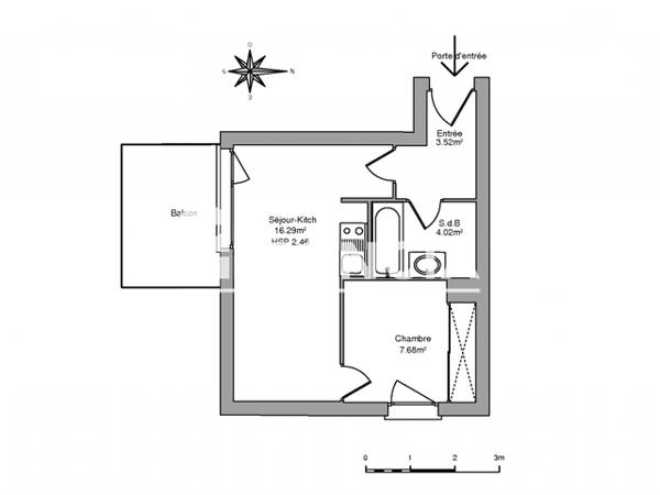 Location Appartement 2 pièces 31.51 m² - 3 RUE ROBERT DESNOS La Riche 37520