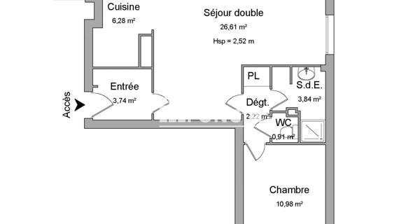 Location Appartement 2 pièces 55.41 m² - Chatou 78400