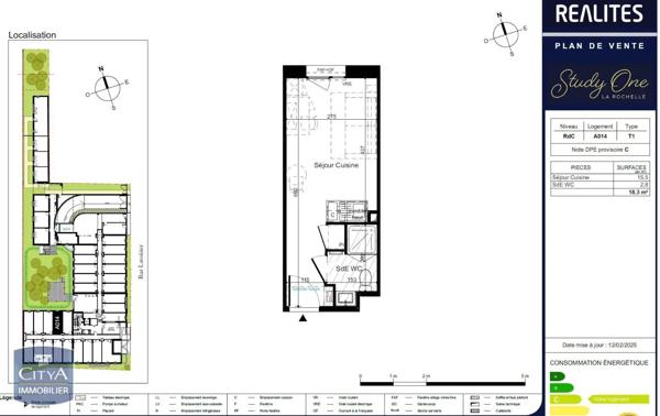 Appartement à louer 1 pièce 18.3m² La Rochelle (17000)