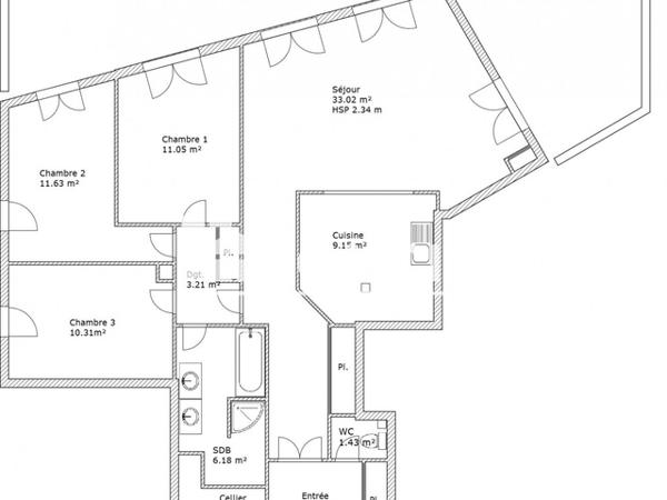 Location Appartement 4 pièces 93.96 m² - 8 BOULEVARD JULES BRIERE Beauvais 60000