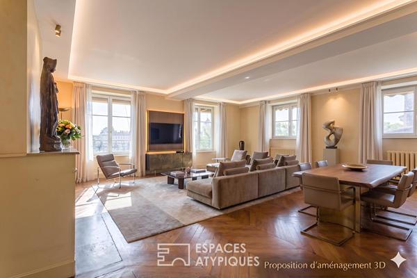 Appartement bourgeois en dernier étage avec vue dégagée