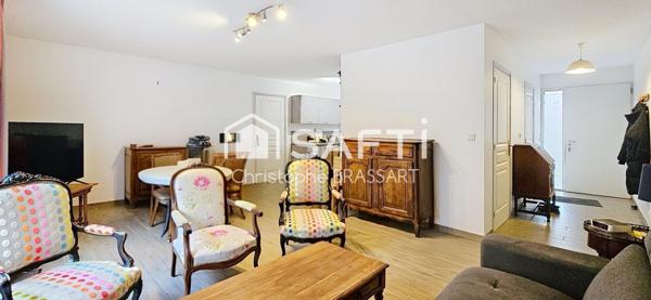 AUBIGNY-EN-ARTOIS – Maison plain-pied récente, 2 chambres, jardin et garage