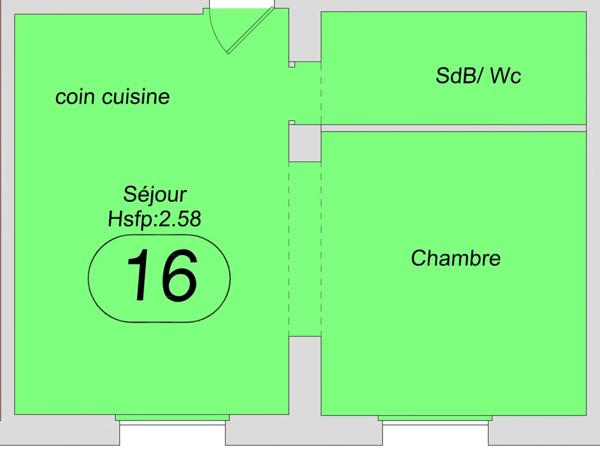 Appartement 2 pièces - 28 m² Exclusivité efficity