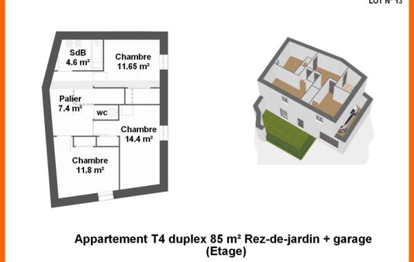 Vente Appartement P4 Rez de jardin rénové(e) Montluel   
