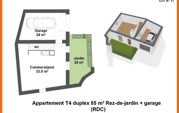 Vente Appartement P4 Rez de jardin rénové(e) Montluel   
