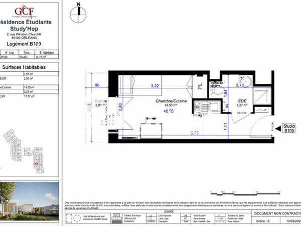 Location Studio 17.8 m² - Orleans 45100