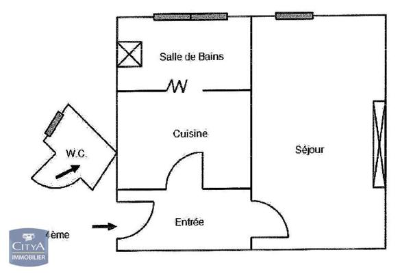 Appartement à louer 1 pièce 24.76m²