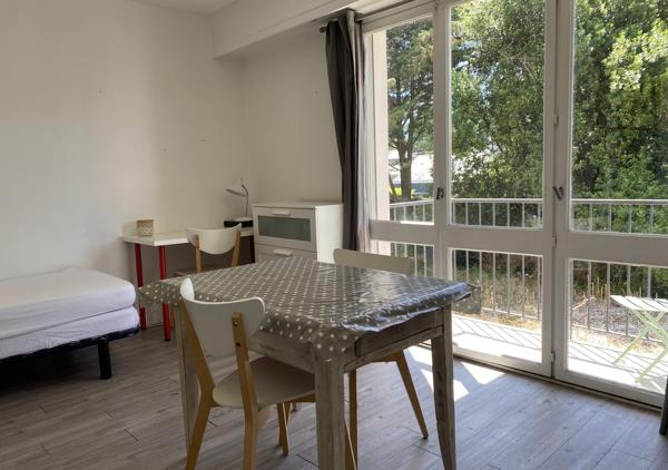 Studio de 21.74 m² avec balcon sur jardin exposé ouest dans une résidence au calme