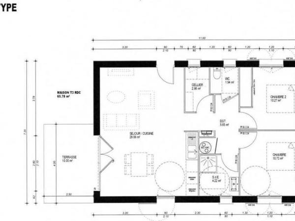 Maison - Proximite oloron-sainte-marie - Réf.:204649 PROXIMITE OLORON : DEVENEZ PROPRIETAIRE DE VOTRE MAISON T3 OU T4 (FRAIS DE NOTAIRE OFFERTS) -