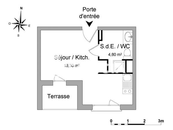 Location Studio 23.1 m² - 2 BOULEVARD DE LA FRATERNITE Saint Nazaire 44600