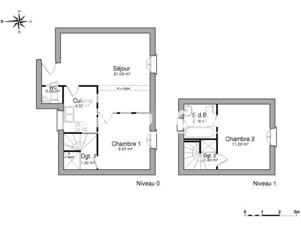 Location Appartement 3 pièces 53.92 m² - 30-32 RUE DES FOSSEES LOUIS VI Rouen 76000