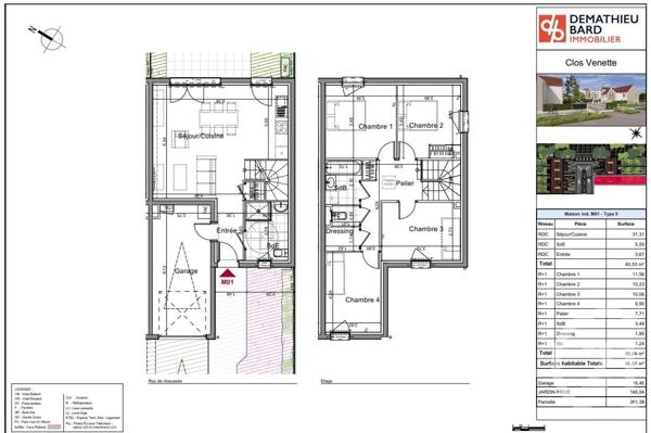 Maison à vendre  5 pièces - 96,57 m2 VENETTE - 60