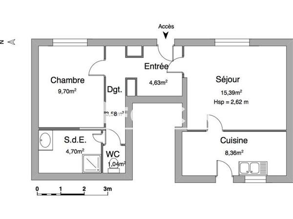 Location Appartement 2 pièces 47.4 m² - 54 AVENUE DE PARIS Chateau Thierry 02400