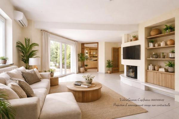 Maison à vendre 5 pièces JUVIGNAC (34),4 Chambres,130 m2, Terrain 645m2, Jardin,Sous-Sol total-Garage double-Piscine