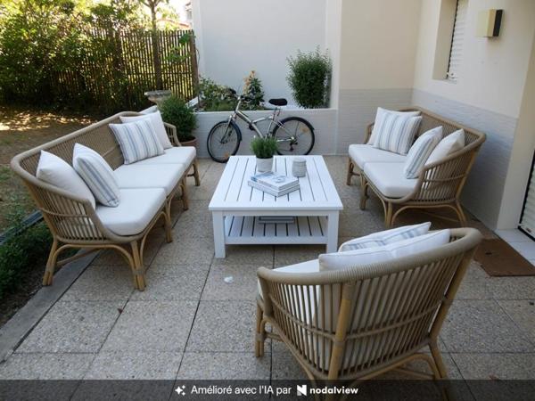 Appartement 2 pièces avec jardin terrasse et garage proche Marché