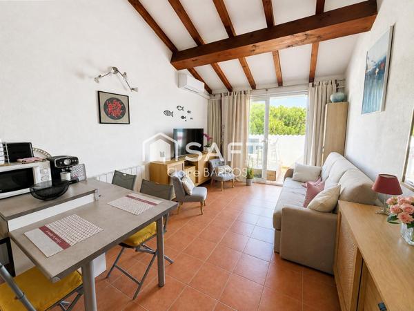 T2 avec vue mer et montagne, piscine, plage privée