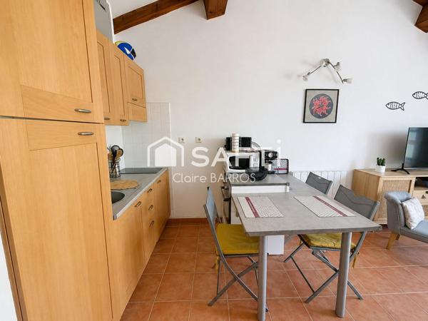 T2 avec vue mer et montagne, piscine, plage privée