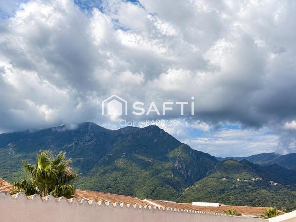 T2 avec vue mer et montagne, piscine, plage privée
