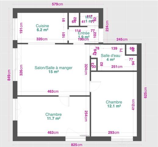 Appartement 3 pièces - 52 m² Exclusivité efficity