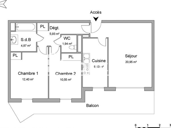 Location Appartement 3 pièces 65.27 m² - 3 RUE GEORGE LANDRE Orleans 45000