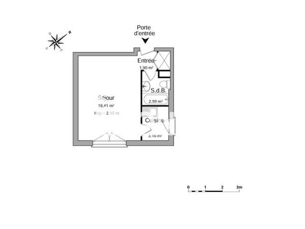 Location Studio 26.17 m² - 61 RUE CARNOT Poitiers 86000