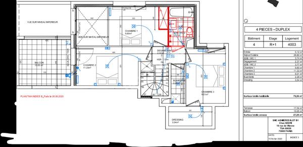 Asnières Grésillons Duplex 80m² 4 pièces avec terrasses