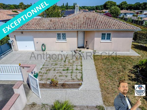 Grande pièce de vie + 3 chambres + grand garage + parkings