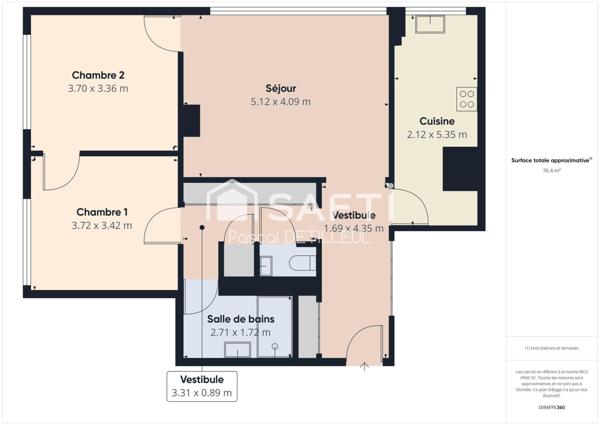 GARCHES - Buzenval appartement 3 pièces 78m2