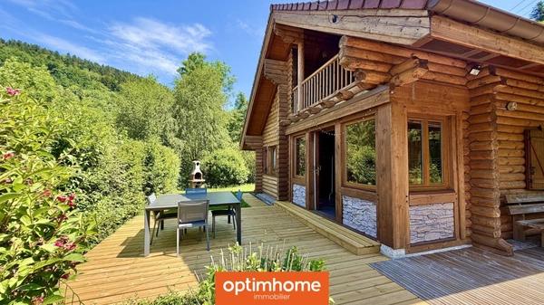 EXCLUSIVITÉ – Chalet fuste (rondins) meublé – 46 m² – Terrain 1 500 m² – Basse-sur-le-Rupt – Hautes-Vosges