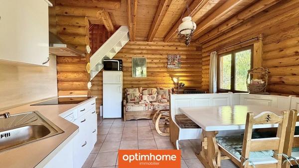 EXCLUSIVITÉ – Chalet fuste (rondins) meublé – 46 m² – Terrain 1 500 m² – Basse-sur-le-Rupt – Hautes-Vosges