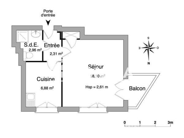 Location Studio 30.25 m² - 63 RUE DU DRAC Grenoble 38000