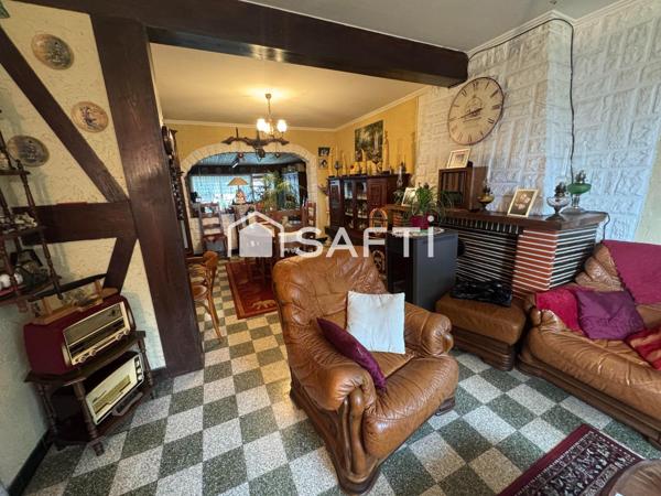 Maison 4p à rénover, 99m2, terrain 324m2, Arques