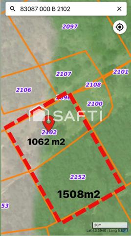 TERRAIN AGRICOLE 2570M2 NON CONSTRUCTIBLE