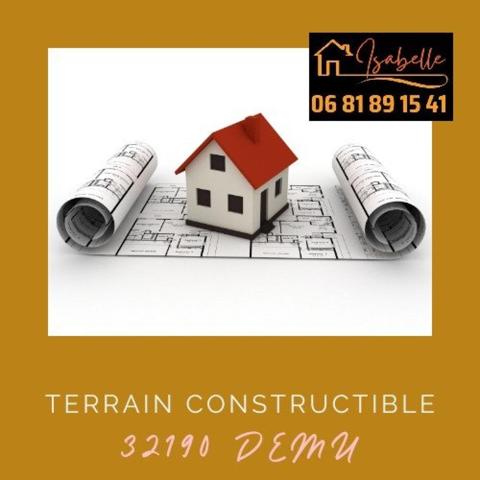 Terrain constructible et viabilisé situé dans un village au cœur du Gers