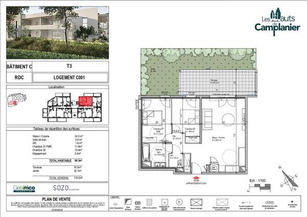 Programme neuf Nimes 3 pièces 66.30 m2