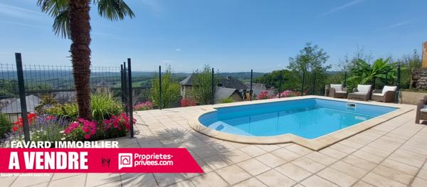 Maison de caractère avec tour, piscine et vue sur le viaduc